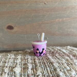 Mini Happy Purple Buba Tea Charm Kids Accessory